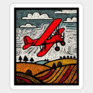 Vintage Biplane Sticker